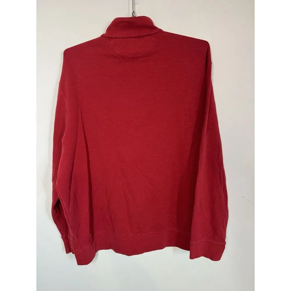 Polo Ralph Lauren Men's Red 1/4 Zip Pullover Sweater 100% Cotton Size XXL Lounge - Picture 3 of 9